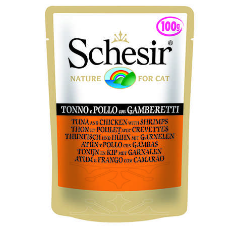 Schesir Jelly Ton Balıklı Tavuk ve Karidesli Pouch Kedi Konservesi