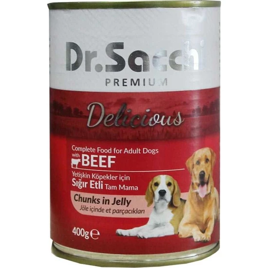 Dr. Sacchi Sığır Etli Köpek Konservesi 400 gr 5'li Set Idili